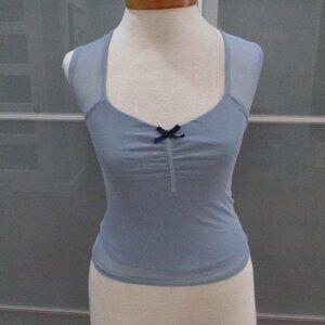 Frankee Skylarr Mesh Overlay Sleeveless Top